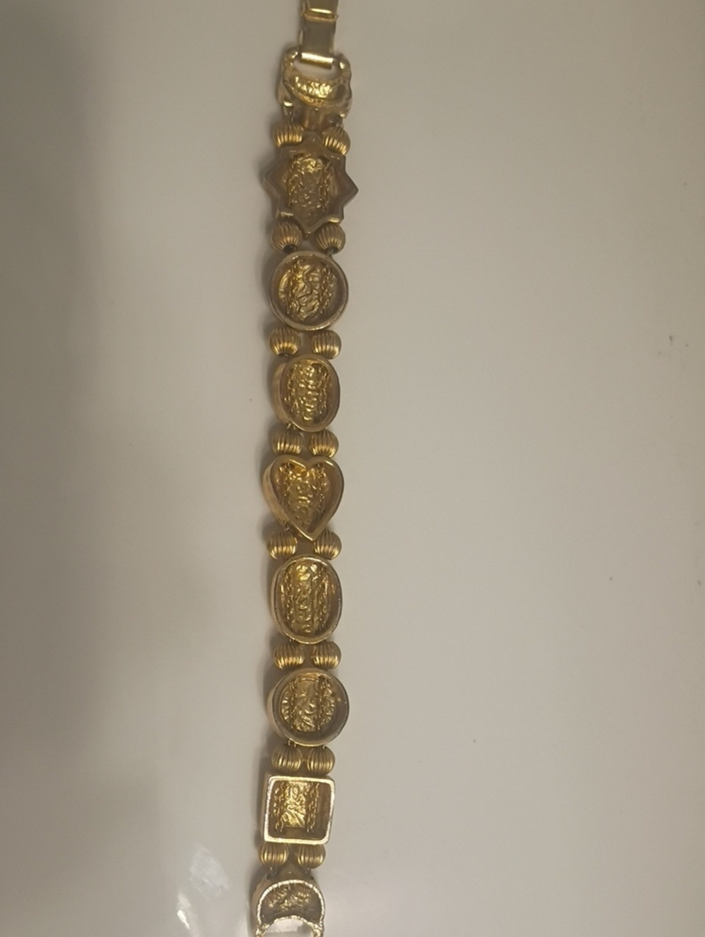Vintage Victorian Revival Charm Bracelet Gold Tone - Picture 4 of 4